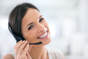 call recording service woman with headset 